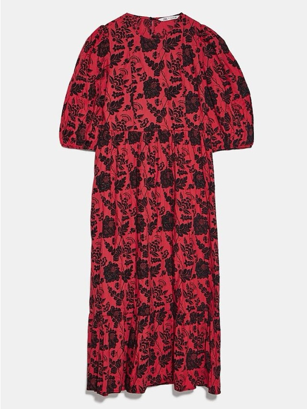 Zara Beverly Red Floral Embroidered Beaded Sequin Dress - EUC